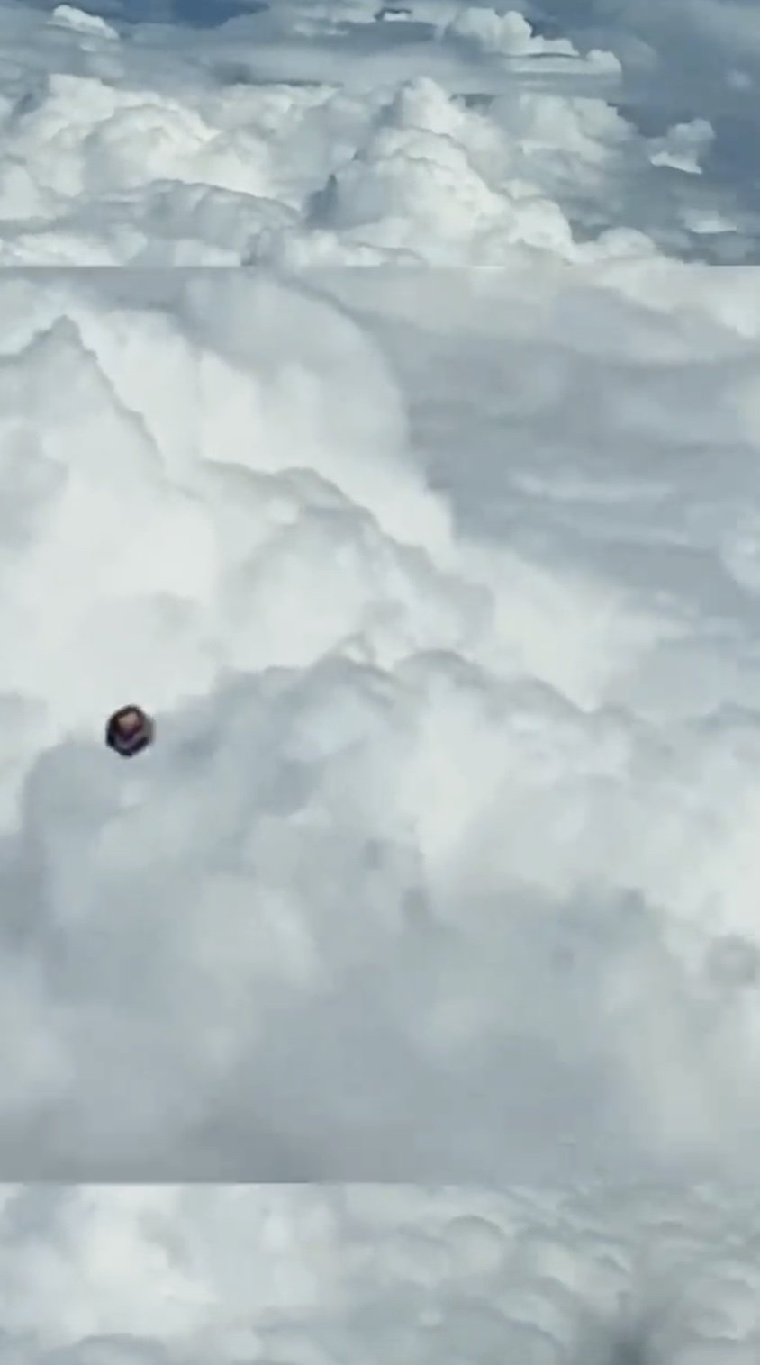 A metallic-looking object came flying in a straight line