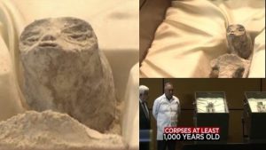 Fossilized ‘non-human’ alien bodies displayed at Mexico’s Congress