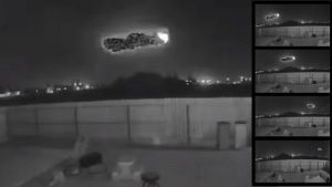 Security cam caught weird UFO flying through the night sky over Kingsburg, California