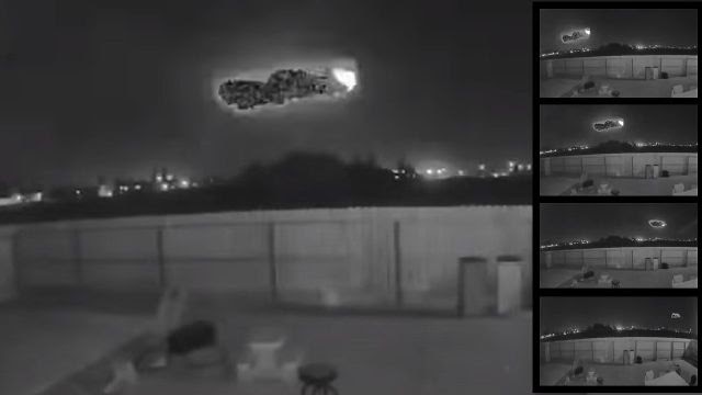 Security cam caught weird UFO flying through the night sky over Kingsburg, California