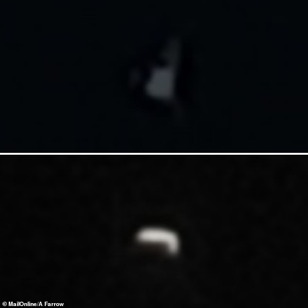EXCLUSIVE: Woman spots two ‘UFOs’ from her garden in Stockport including one resembling the white ‘Tic-Tac’ spotted by the US Navy in 2004 – and experts are baffled