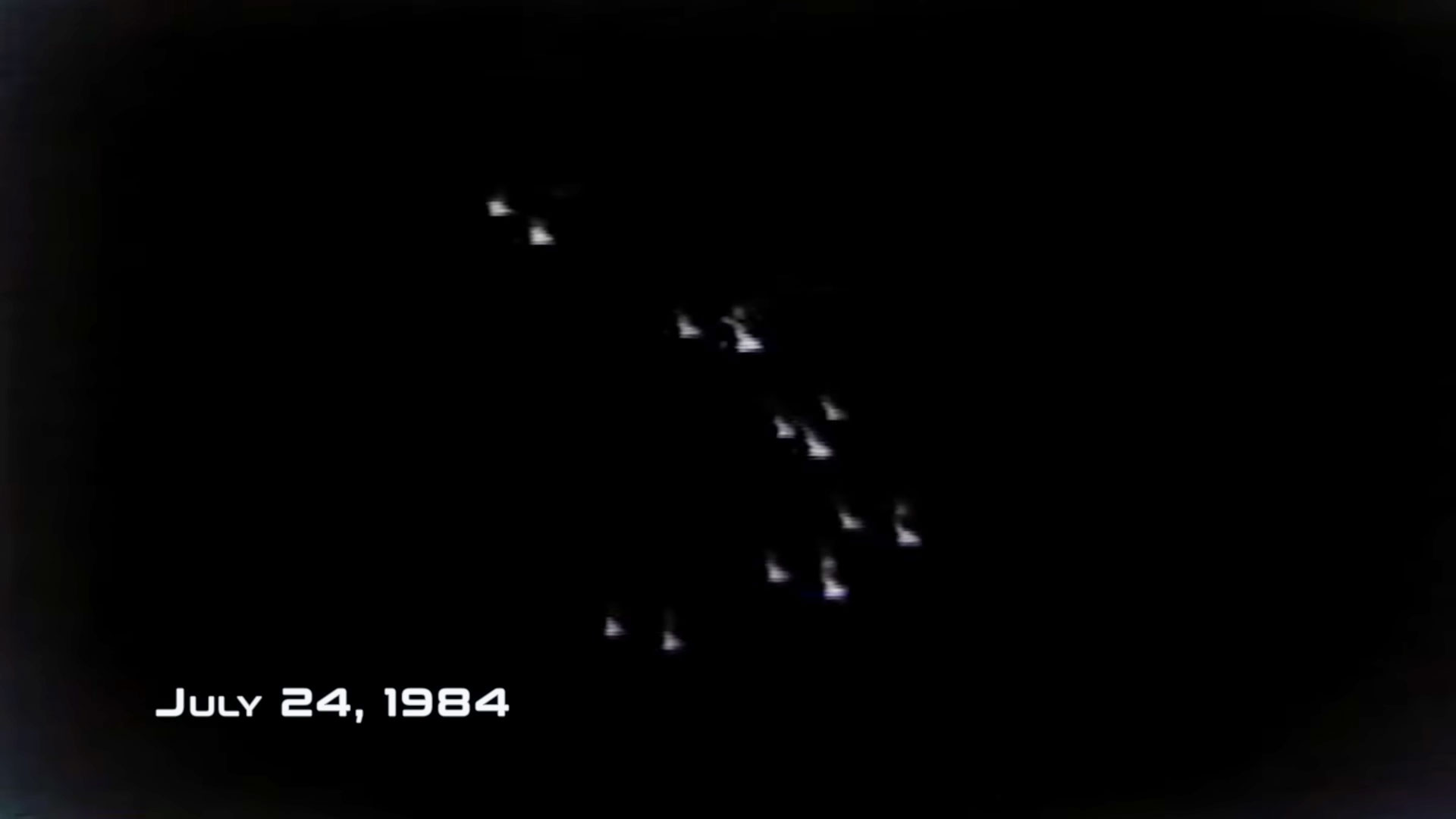 The V-shaped UFO beamed bright lights over the highways and was sighted nightly