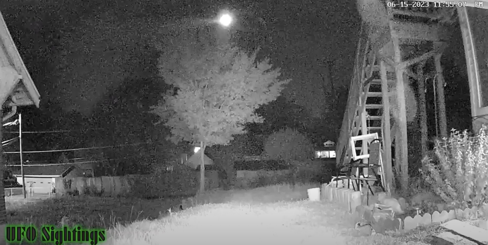 She said she was watching TV with her husband in their basement apartment when she heard something and ran outside