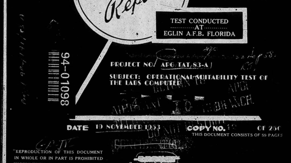 Operational Suitability Test of the LABS Computer – 19 November 1953