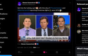 Tucker Carlson Caught Sharing Christmas Lights as Alien Spaceships on Earth