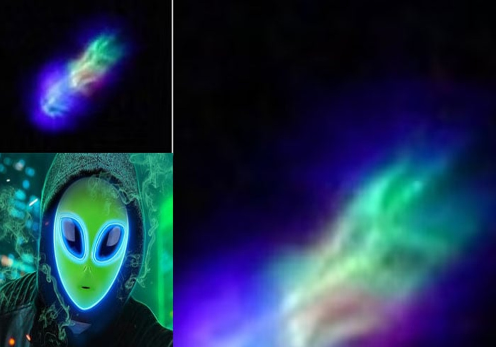 Chicago photographer captures image of mask-like UFO with shifting colors in night sky