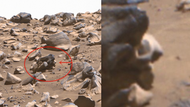 Strange being observes the Perseverance Mars rover