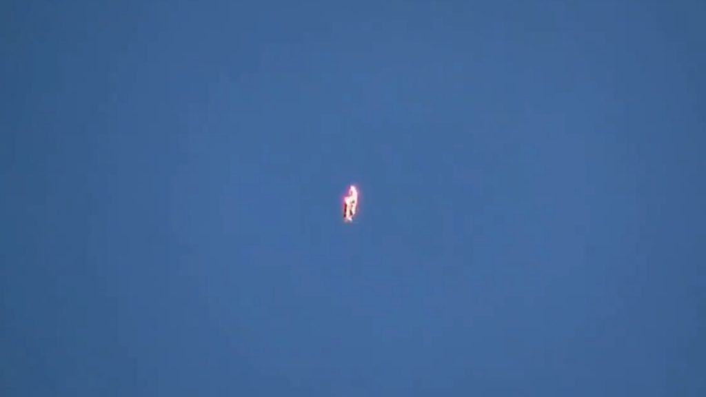 Disturbing video as family spots ‘flaming UFO’ soaring overhead and baffled experts say no way it’s a plane or drone