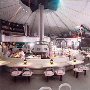 A futuristic style seating area was a hit with young kids and tourists