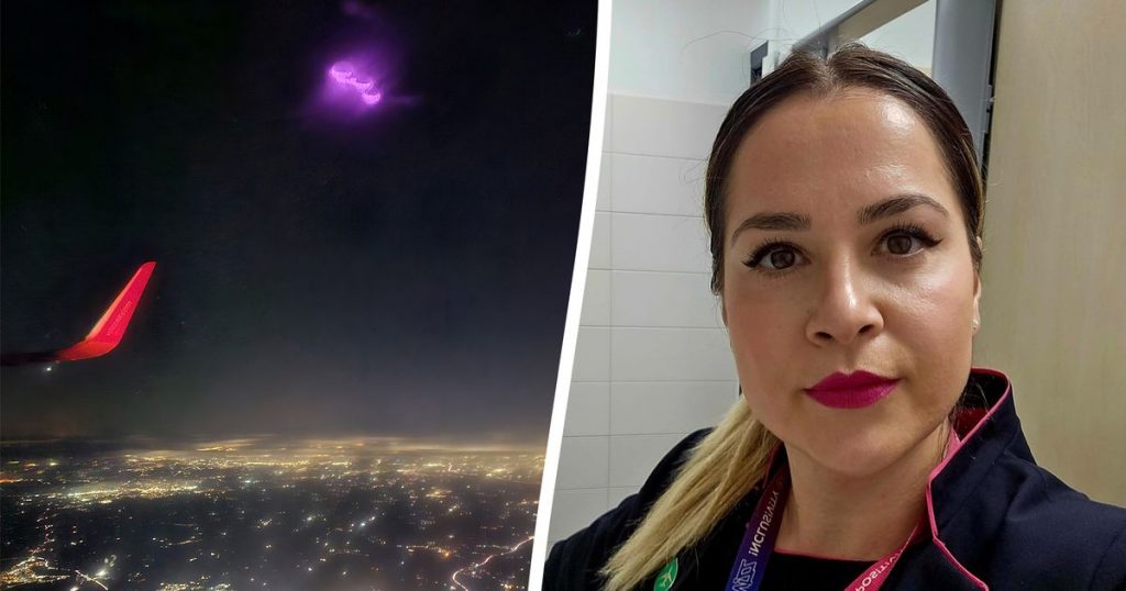 Wizz Air flight attendant films ‘UFO’ flashing pink in sky during trip from UK airport