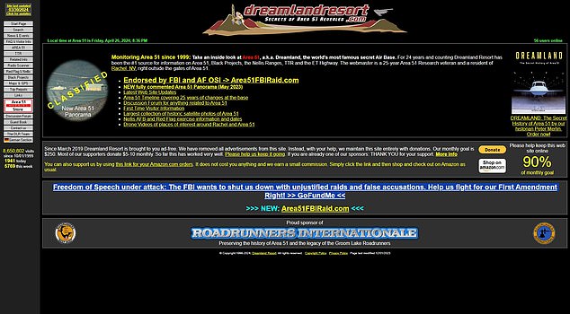 'The FBI wants to shut us down with unjustified raids and false accusations. Help us fight for our First Amendment Right!' reads a banner on the website