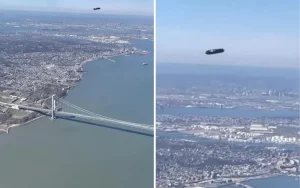 Airline passenger captures video of UFO-like object over NYC