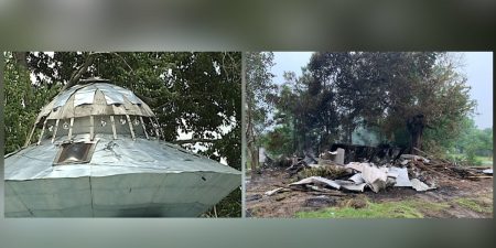 UFO-inspired tourist attraction destroyed in fire