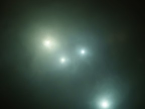 Undefined flying objects in the sky.