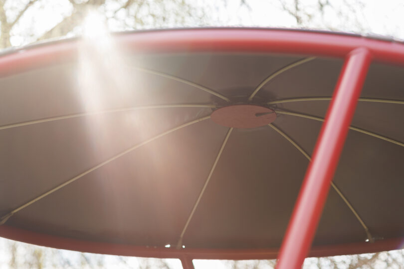 Detail of the underside of an outdoor canopy.