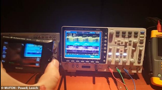 As provisionally concluded in Powell and Leech's report on the UFO case, produced in 2015 and 2016 for the civilian group the Mutual UFO Network (MUFON), the oscilloscope 'post process of the video' matched the rhythm of the UFOs light show (testing shown above)