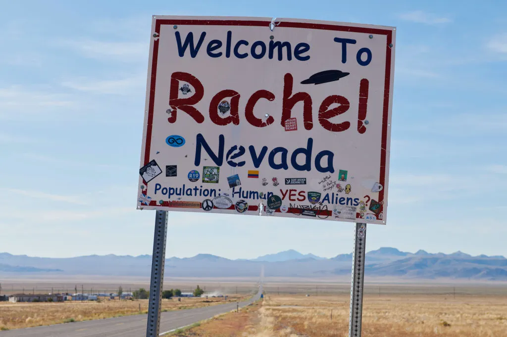 The town of Rachel, Nevada, USA, is famous as a hub for alien conspiracy theorists. Credit: BRIDGET BENNETT/AFP via Getty Images