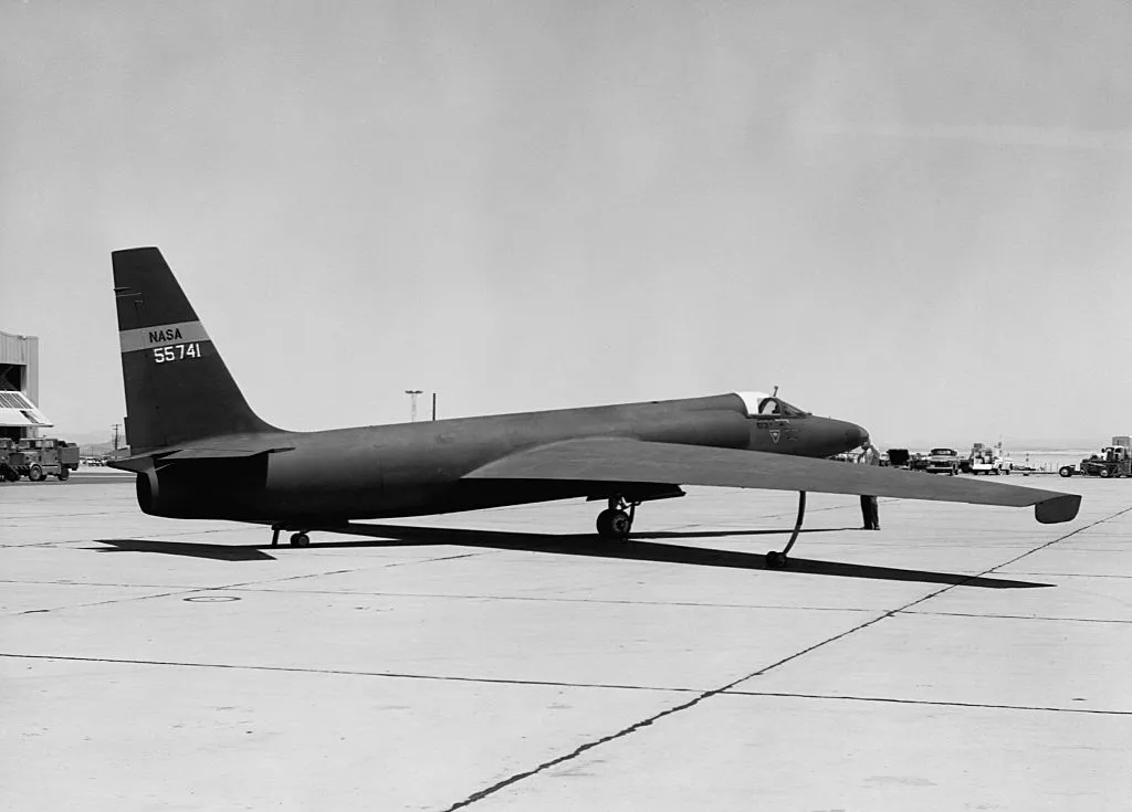 A Lockheed U-2 high altitude surveillance plane at Edwards Air Force Base, May 1960. Photo by Museum of Flight/CORBIS/Corbis via Getty Images