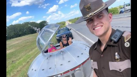 UFO ‘spotted’ in USA? Oklahoma Highway Patrol trooper takes selfie with unique vehicle | Trending