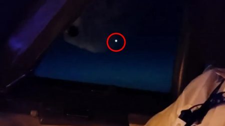 Watch incredible cockpit vid as Boeing 747 pilots spot bright white UFO orb ‘intercepting plane & not showing on radar’