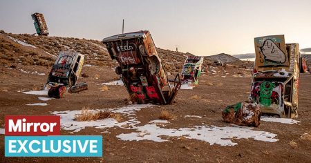 Residents bury their cars in the sand in creepy ‘living ghost town’