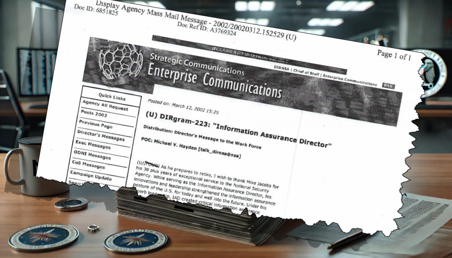 NSA DIRgram / Director’s Memorandum Archive