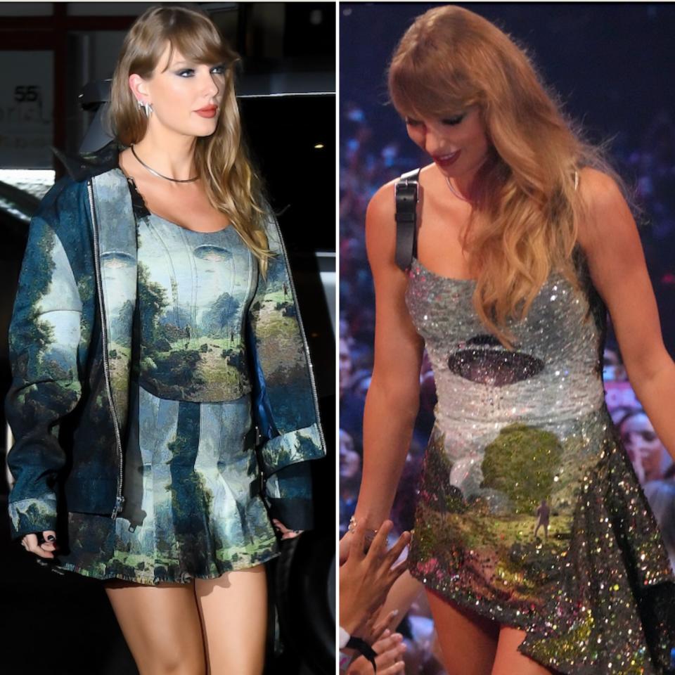 taylor swifts second ufo outfit has fans theorizing a down bad remix