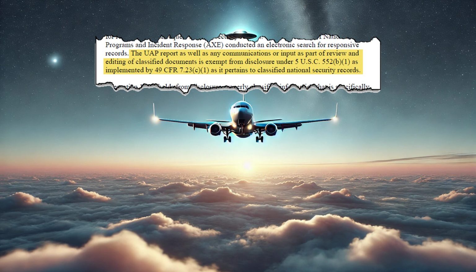 FAA Cites National Security to Withhold UAP Communications Despite Unclassified Report