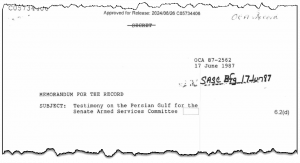 Testimony on the Persian Gulf for the Senate Armed Services Committee, June 1987
