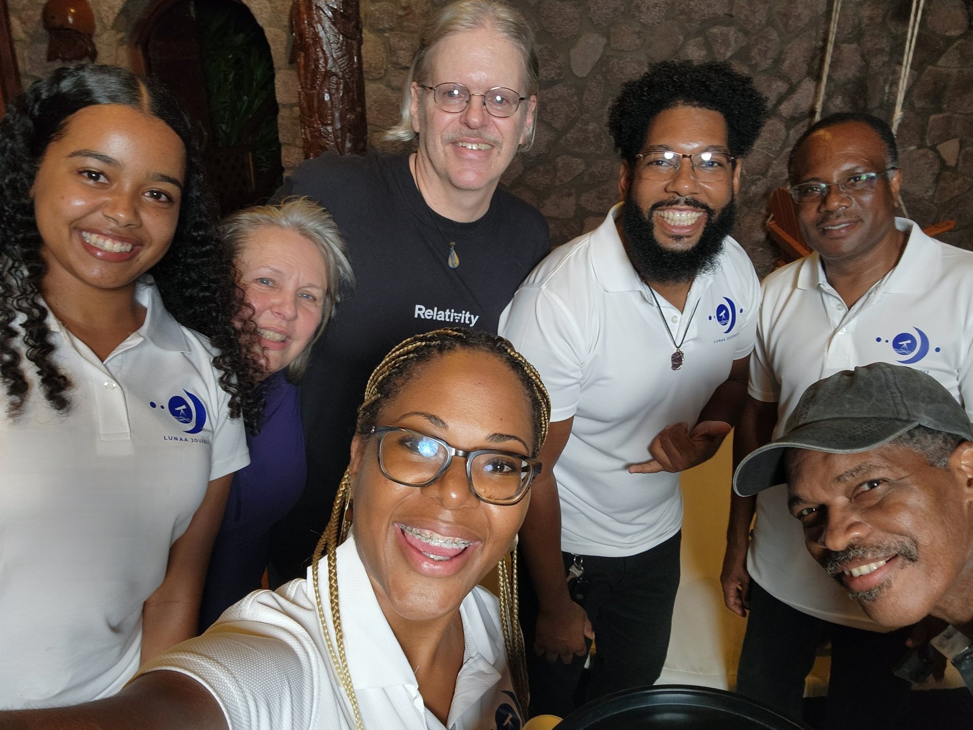 The author with LUNAA Journeys members. Credit: Dave Dickinson