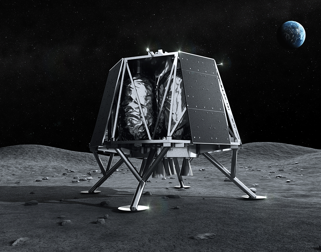 An artist's conception, of ispace's Apex 1.0 lander on the Moon. Credit: ispace