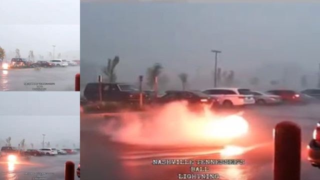 Blazing ball lightning roars through Tennessee parking lot