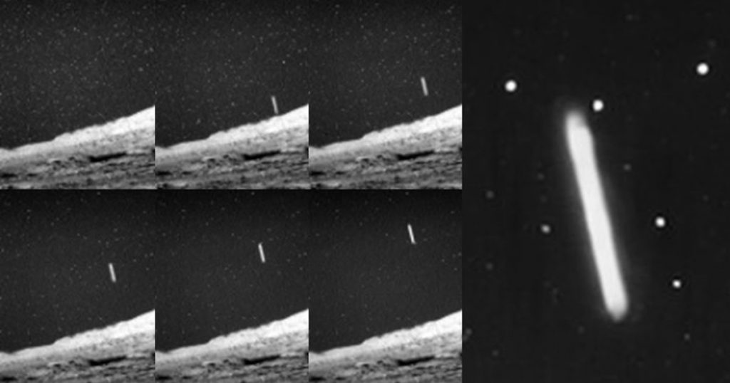 Cigar-shaped craft streaks across the Martian Sky