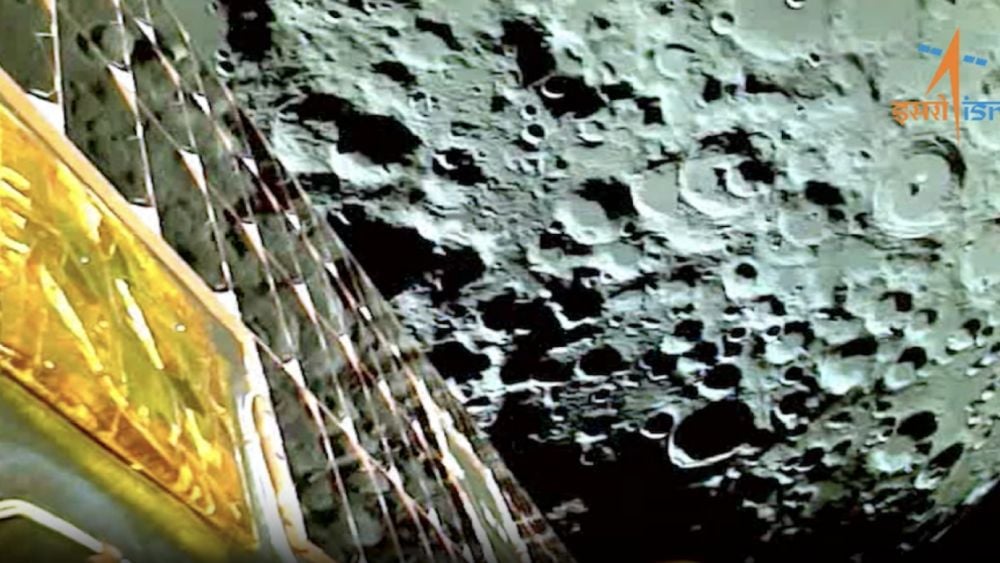India was the fourth country to successfully land a spacecraft on the Moon, and the first to land near the south pole. In this image, India's Chandrayaan-3 robotic spacecraft gets a close-up view of the moon as it enters lunar orbit. Credit: ISRO / Chandrayaan-3