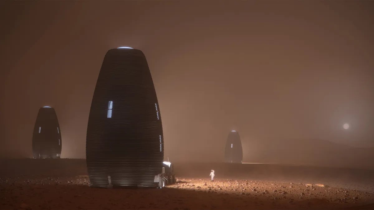 Team AI SpaceFactory's concept, the winner of NASA's 3D-Printed Habitat Challenge. Credit: AI SpaceFactory/Plomp/NASA