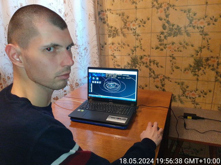 Filipp at his laptop. Credit: Filipp Romanov.