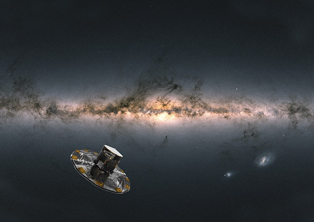 Artist impression of ESA's Gaia satellite observing the Milky Way (Credit : ESA/ATG)